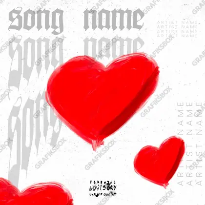 Portada de álbum prediseñada «Darling» — una idea visual original sin equivalente cercano en el catálogo, en tonos rojos intensos