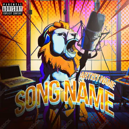 Premade album cover “King Of Studio” — a male subject and a tight, deliberate composition in orange shades
