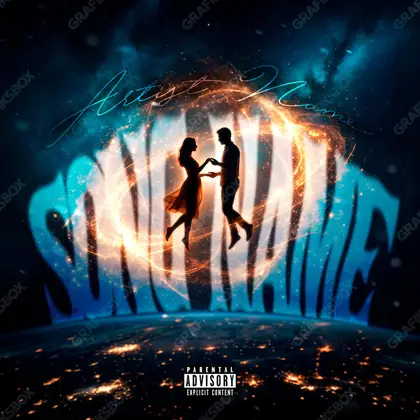 Portada de álbum prediseñada «Star Love» — un campo de estrellas y luz fría, en una gama azul