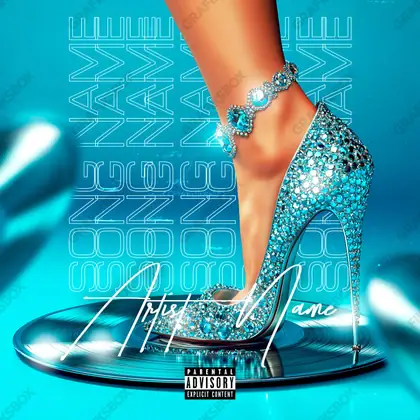 Обложка для трека с девушкой «Vinyl Heel» — в синих тонах