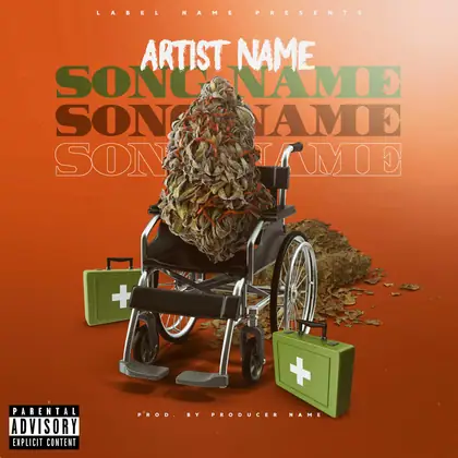 Premade album cover “Medical Kit” — a frame that refuses to sit in one category in an orange palette