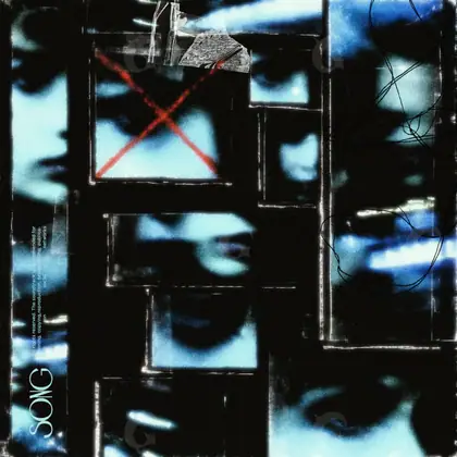Обложка для трека с хромом и стеклом «Broken Frames» — в синих тонах