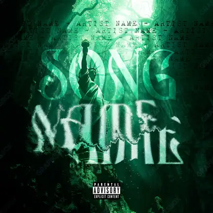 Portada de álbum prediseñada «Under Jungle» — un encuadre que no encaja en una sola categoría, en matices verdes