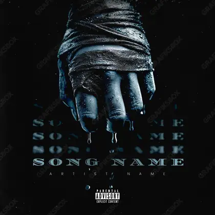 Premade album cover “Chilly Hand” — a close portrait built around the eyes in a black and white palette