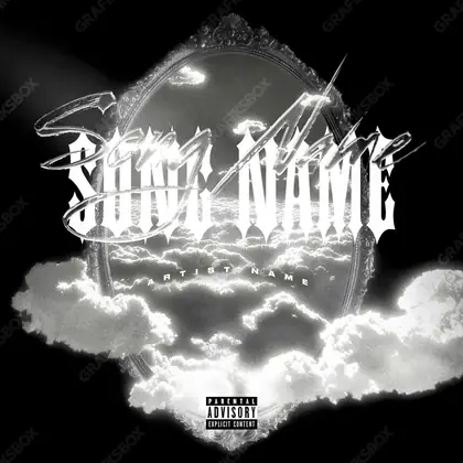 Portada de álbum prediseñada «Little Reflection» — textura metálica y brillo líquido, en una gama en blanco y negro