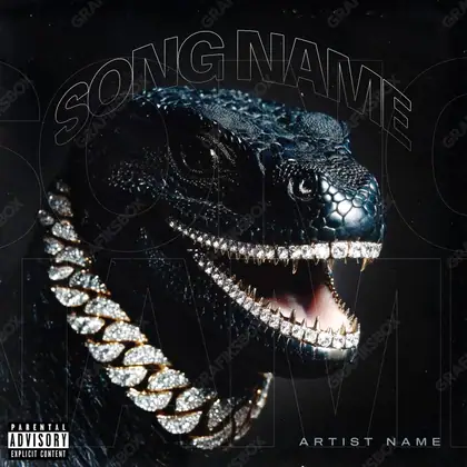 Обложка для песни «Bling Lizard» — в чёрно-белом