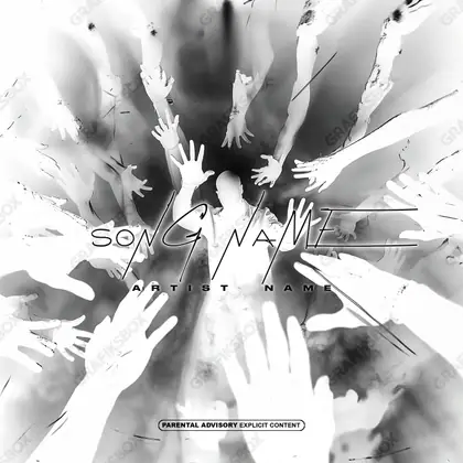 Premade album cover “Blunder” — an original visual idea with no close match in the catalogue in a monochrome palette