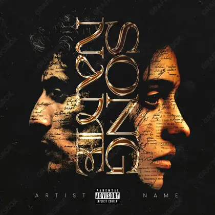 Portada de álbum prediseñada «Life Stories» — un encuadre que no encaja en una sola categoría, en matices anaranjados