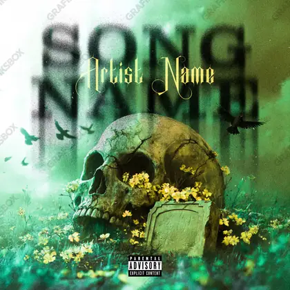 Premade album cover “Toxic Death” — dark art with a heavy atmosphere in a green palette