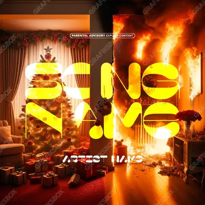 Готовая обложка для трека «Hot Christmas» — в оранжевых тонах
