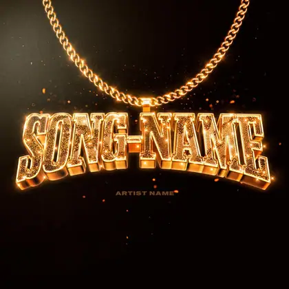 Portada de álbum prediseñada «Goldchain» — una idea visual original sin equivalente cercano en el catálogo, en matices anaranjados