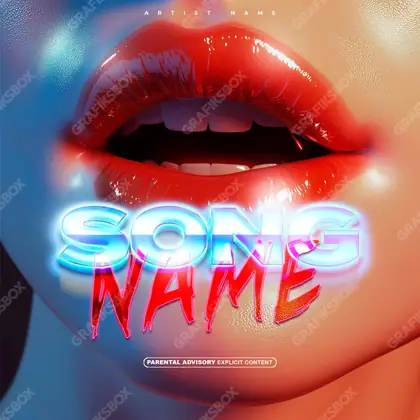 Portada de álbum prediseñada «Glossip» — una idea visual original sin equivalente cercano en el catálogo, en una gama roja