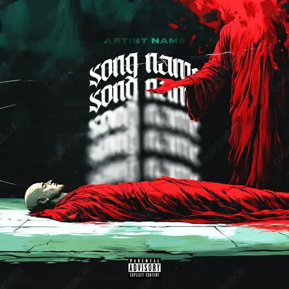 Portada de álbum prediseñada «Own Soul» — arte oscuro con una atmósfera pesada, en tonos rojos intensos