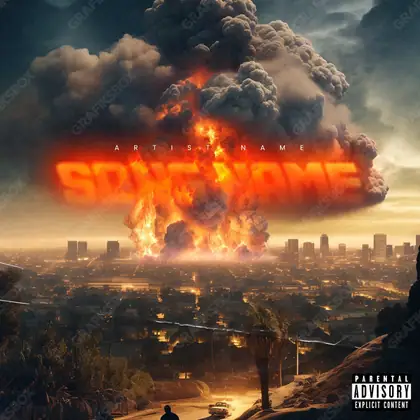 Portada de álbum prediseñada «Los Angeles» — un motivo con carácter propio, en una gama naranja