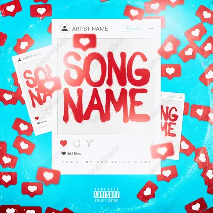 Portada de álbum prediseñada «Social» — un motivo con carácter propio, en tonos azules fríos