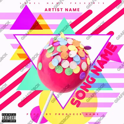 Portada de álbum prediseñada «Lollipop» — un motivo con carácter propio, en tonos rojos intensos