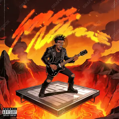 Готовая обложка для трека «Infernal Rock» — в оранжевых тонах