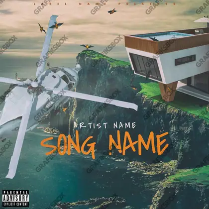 Premade album cover “Rich Dreams” — a surreal scene on the edge of sleep and waking in an orange palette
