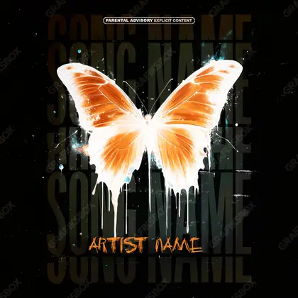 Portada de álbum prediseñada «Orange Wings» — imágenes duras en un encuadre de tonos bajos, en matices anaranjados