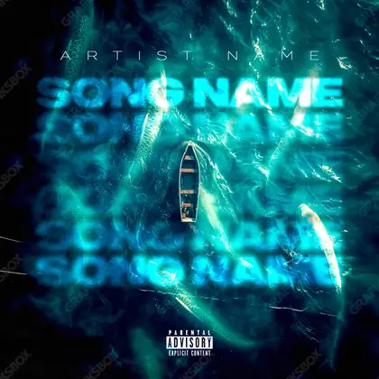 Premade album cover “Sea Creature” — a landscape with a wide, open horizon in cool blue tones