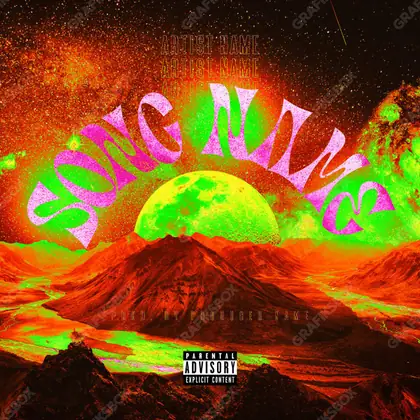 Portada de álbum prediseñada «Astro World» — un motivo con carácter propio, en tonos rojos intensos