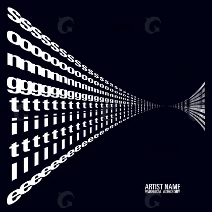 Arte de portada musical «Black Abstract»: abstracción y tipografía; color blanco y negro