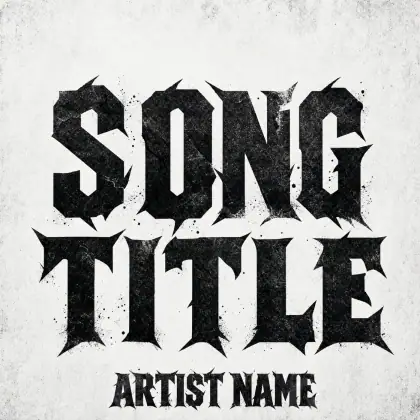 Portada para canción «Black Abstract»: abstracción y tipografía; color blanco y negro