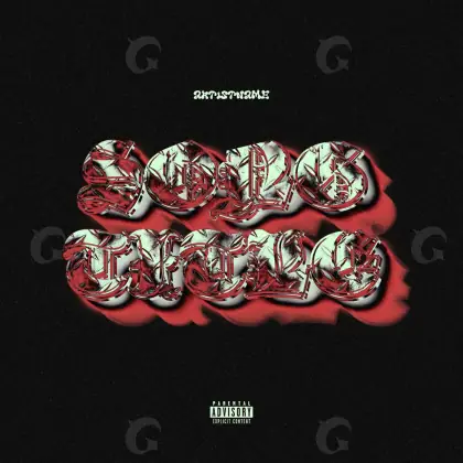 Arte de portada musical «Black Abstract»: abstracción y tipografía; color blanco y negro