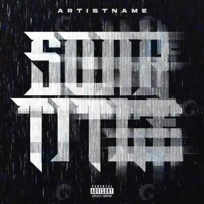 Album cover art “Black Abstract”: abstract and lettering, black and white tones
