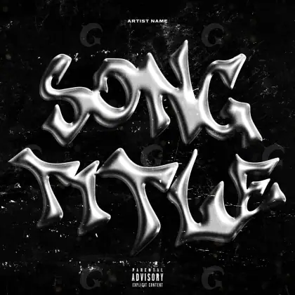 Arte de portada musical «Black Abstract»: abstracción y tipografía; color blanco y negro