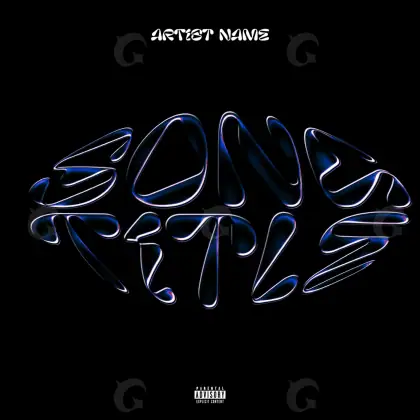 Album cover art “Black Abstract”: abstract and lettering, black and white tones