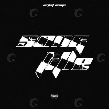 Arte de portada musical «Black Abstract»: abstracción y tipografía; color blanco y negro