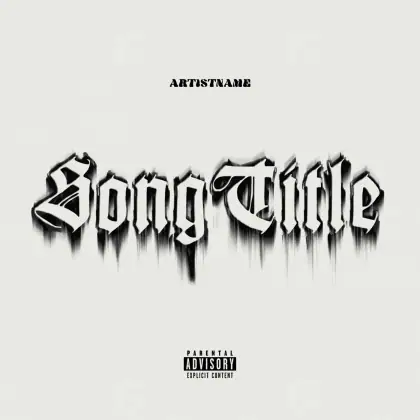 Portada para canción «Black Abstract»: abstracción y tipografía; color blanco y negro