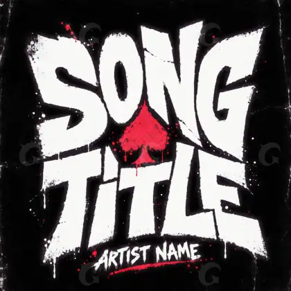 Music cover artwork “Black Abstract”: abstract and lettering, black and white tones