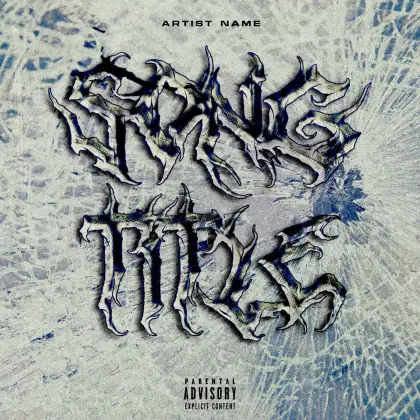 Portada para canción «Black Abstract»: abstracción y tipografía; color blanco y negro