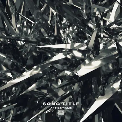 Portada para canción «Black Abstract»: abstracción y tipografía; color blanco y negro
