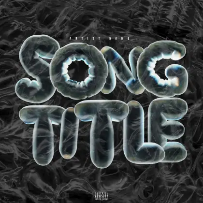 Готовая обложка для трека «Black Abstract»: абстракция и типографика; палитра — чёрно-белая