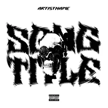 Arte de portada musical «Black Abstract»: abstracción y tipografía; color blanco y negro