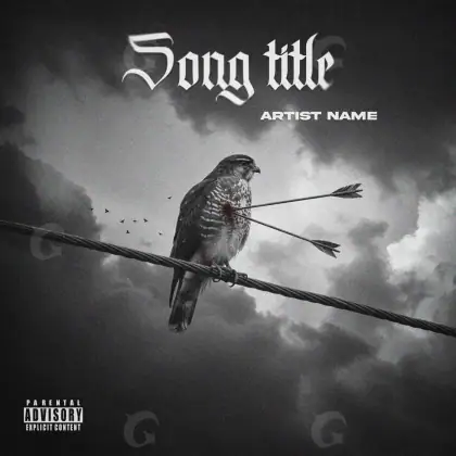 Music cover artwork “Black Bird”: bird and cloud, black and white tones