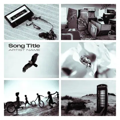 Portada para canción «Black Bird»: ave y carretera; color blanco y negro