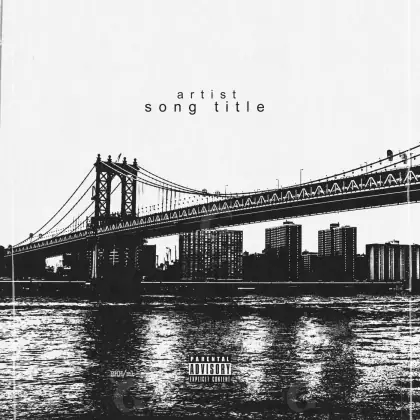 Portada prediseñada «Black Bridge»: puente y agua; color blanco y negro