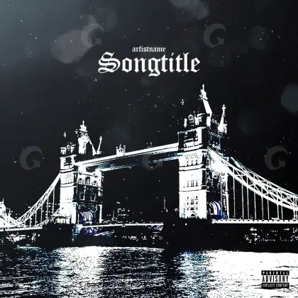 Portada para canción «Black Bridge»: puente y ola; color blanco y negro