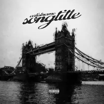 Portada prediseñada «Black Bridge»: puente y metal; color blanco y negro