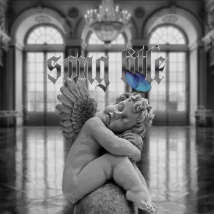 Обложка для песни «Black Butterfly»: бабочка и окно; палитра — чёрно-белая