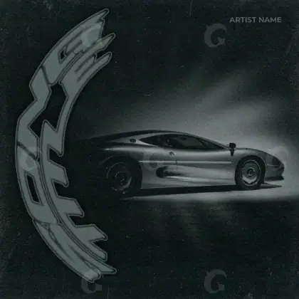 Premade cover art “Black Car”: car and cloud, black and white tones