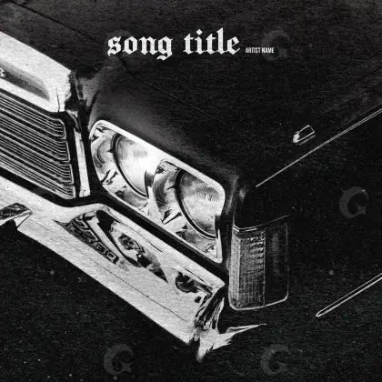 Premade cover art “Black Car”: car, black and white tones