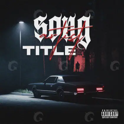 Portada para canción «Black Car»: coche y edificio; color blanco y negro