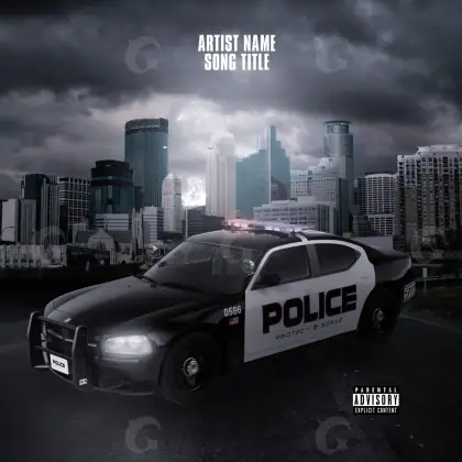 Music cover artwork “Black Car”: car and street, black and white tones