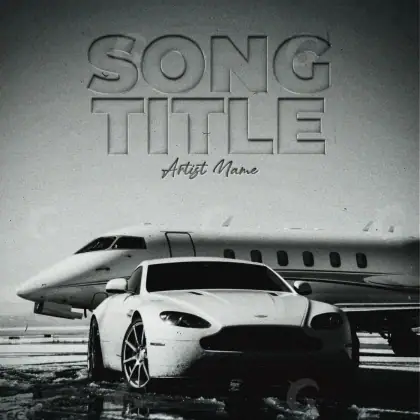 Portada prediseñada «Black Car»: coche y ventana; color blanco y negro