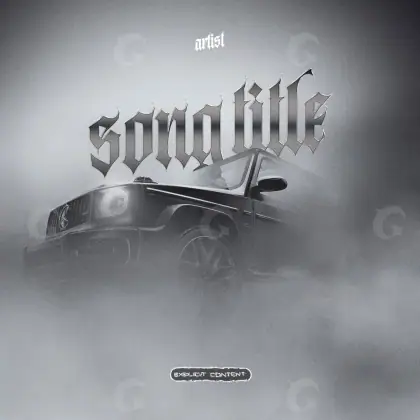 Обложка для песни «Black Car»: автомобиль; палитра — чёрно-белая